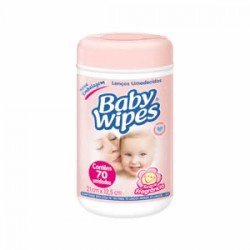 LenÇo Umed Pote Baby Wipes Rosa 70unid