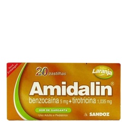 Amidalin 20 Pastilhas Laranja Benzidamin